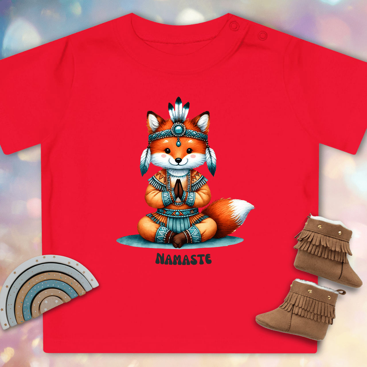 Cute Fox Shaman - Organic Baby T-Shirt
