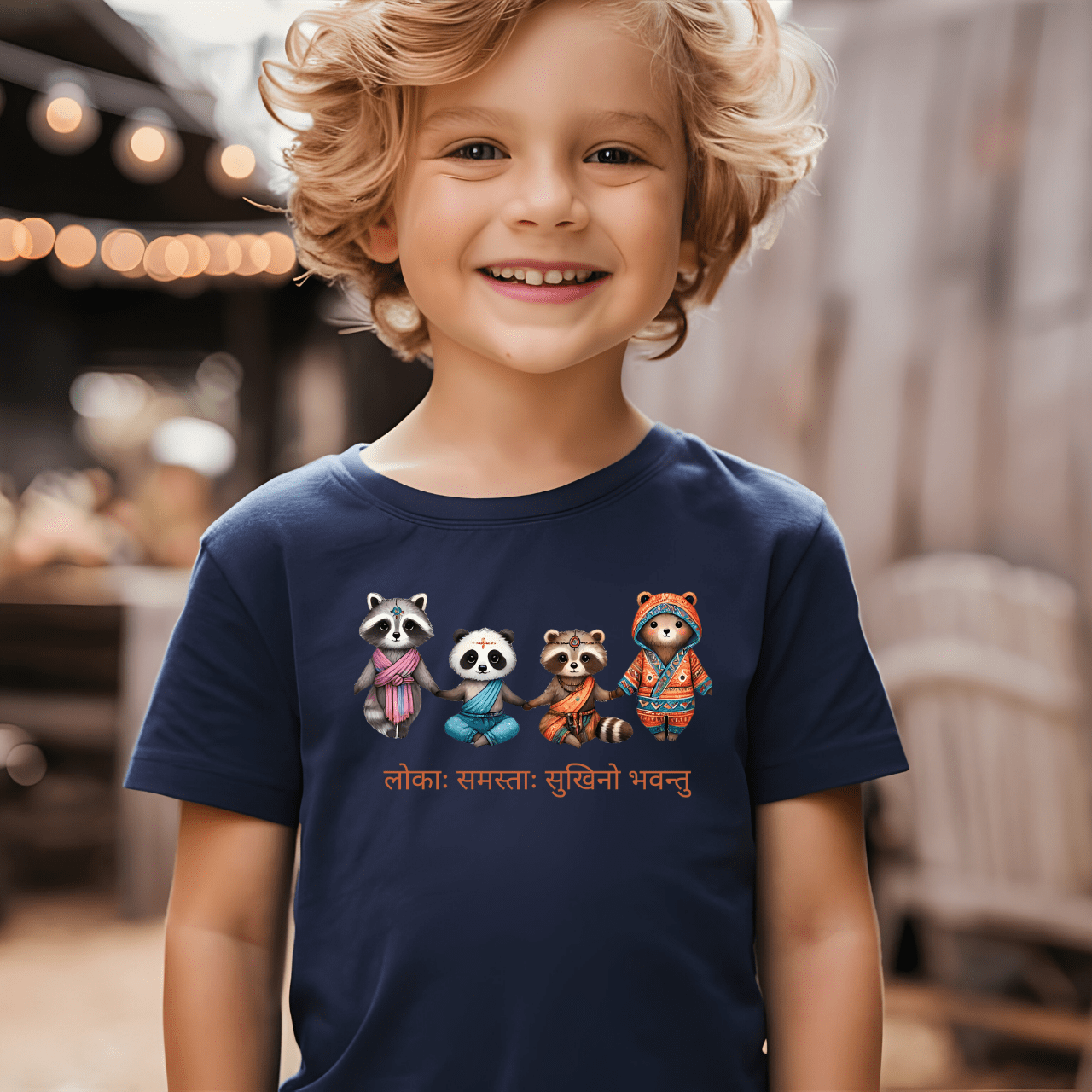 Lokāḥ Samastāḥ Sukhino Bhavantu - Kids T-Shirt