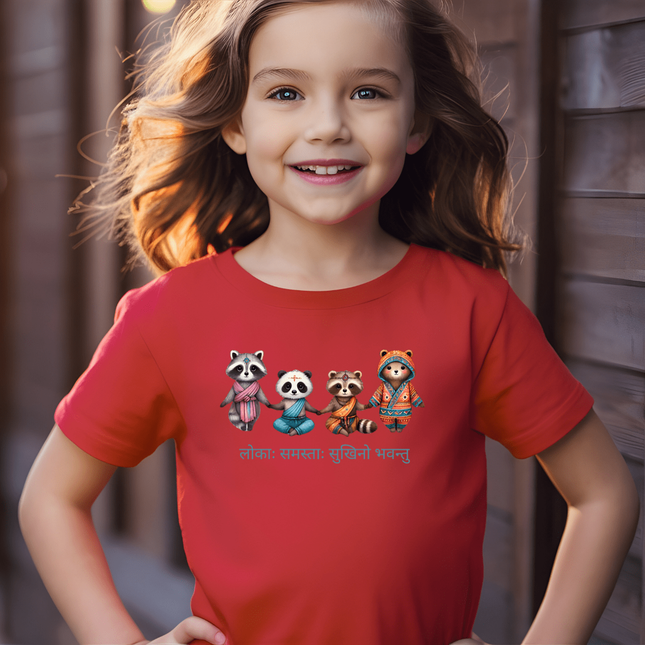 Lokāḥ Samastāḥ Sukhino Bhavantu - Kids T-Shirt