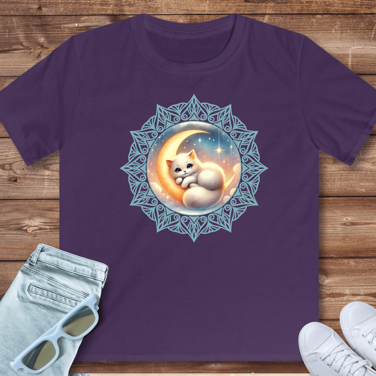 New Moon Cat - Kids T-Shirt