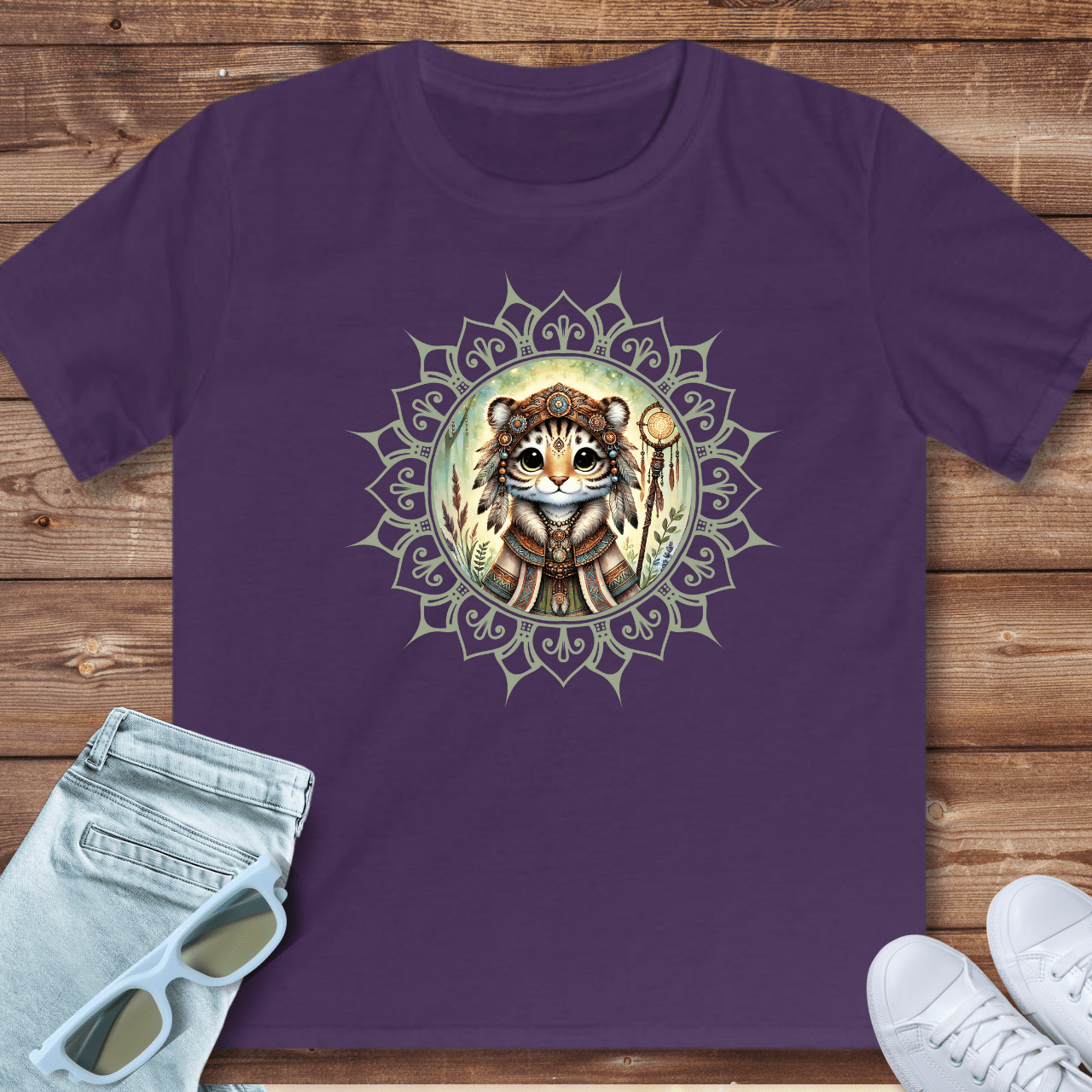 Cute Tiger Mandala - Kids T-Shirt