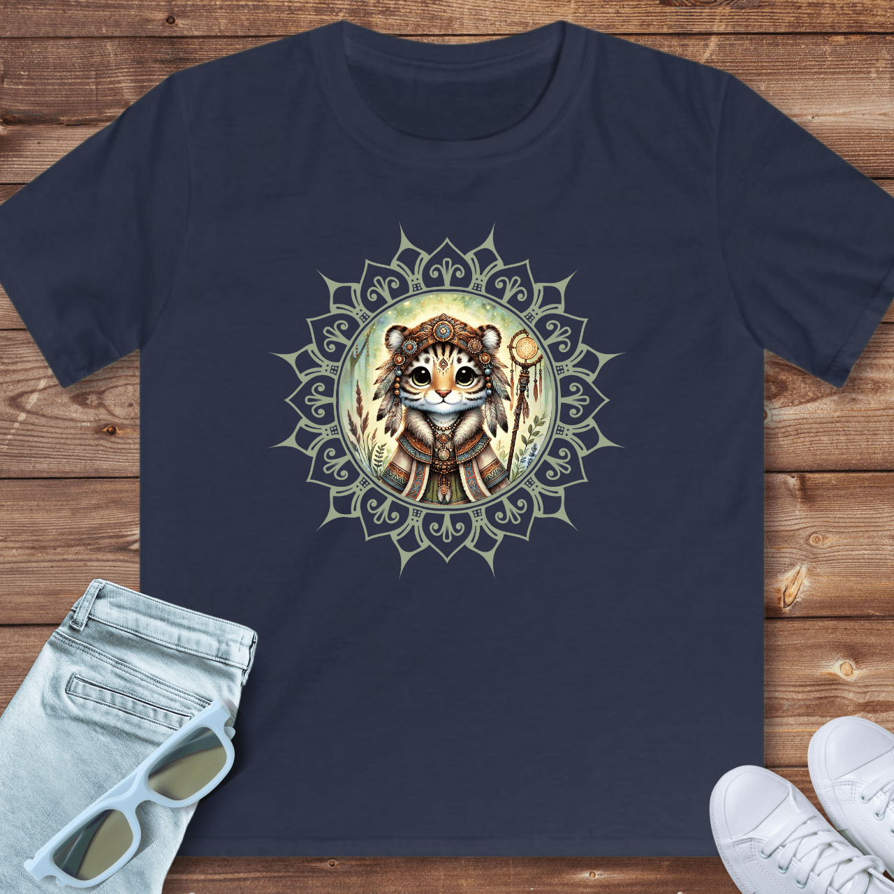 Cute Tiger Mandala - Kids T-Shirt