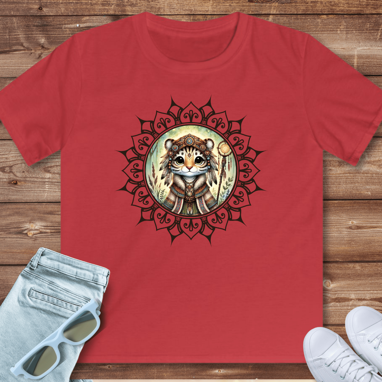 Cute Tiger Mandala - Kids T-Shirt
