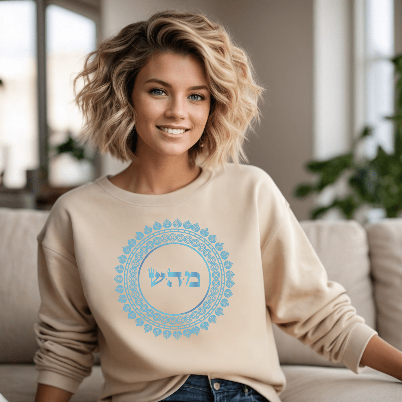 72 Names of God Mandala - No. 1 Transforming past, present and future - VAV HEY VAV - Kabbalah Unisex Sweatshirt