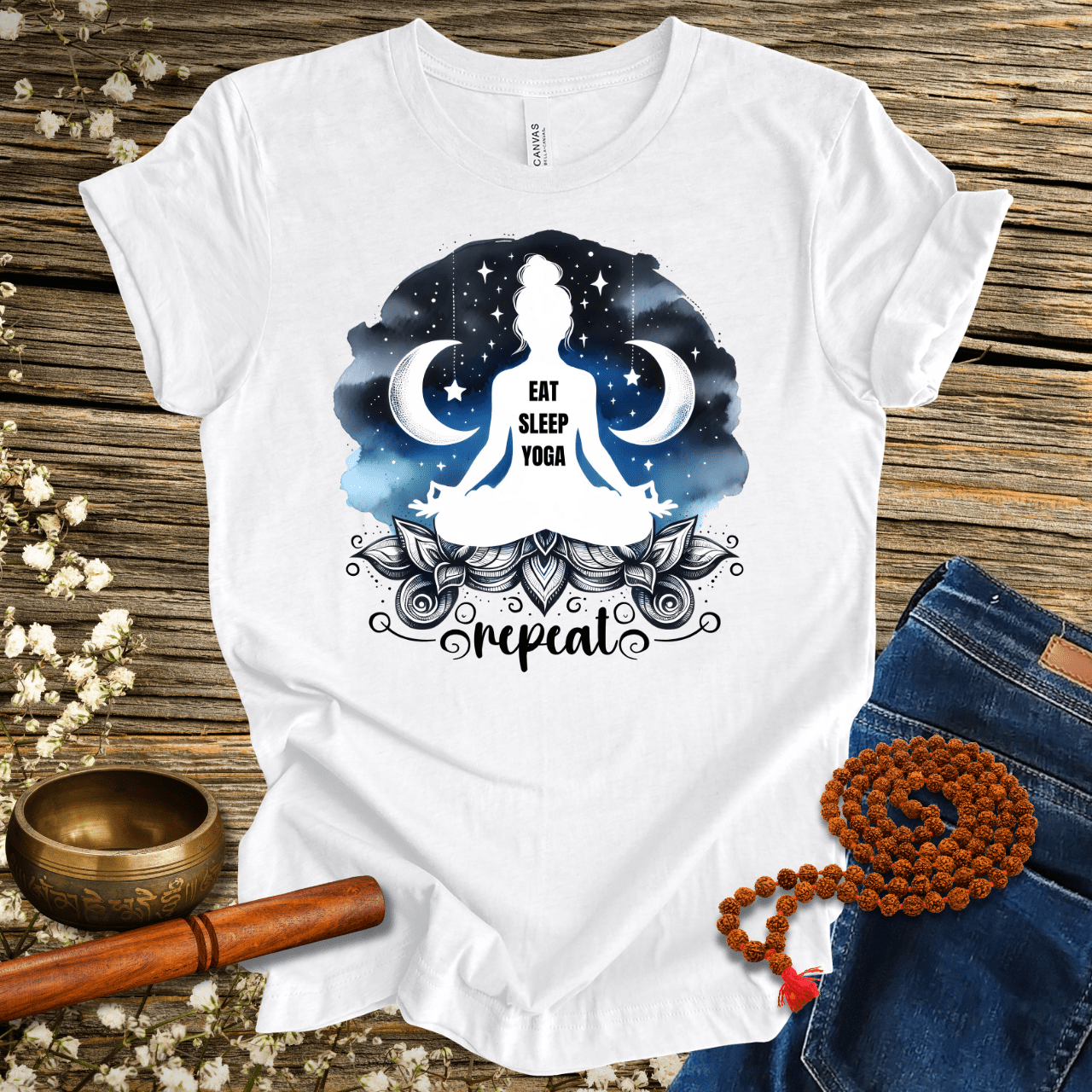 Essen Sie Schlaf Yoga wiederholen - Unisex T-Shirt