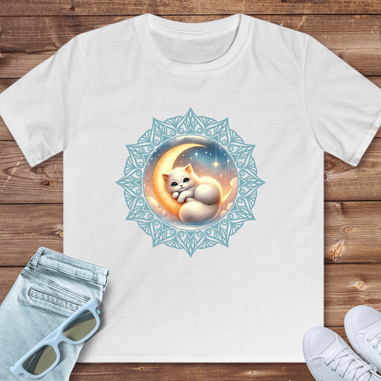 New Moon Cat - Kids T-Shirt