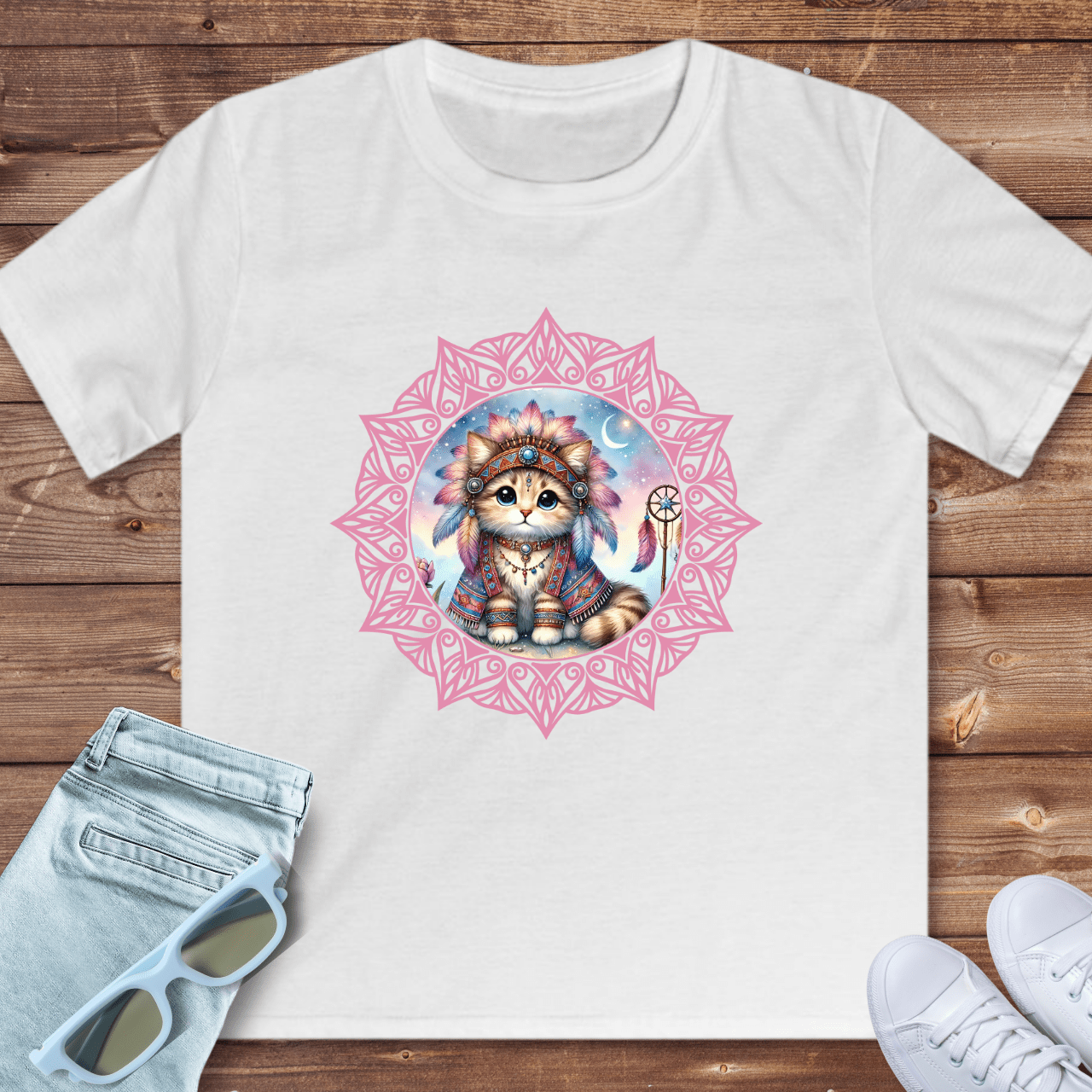 Shamanic Cat - Kids T-Shirt