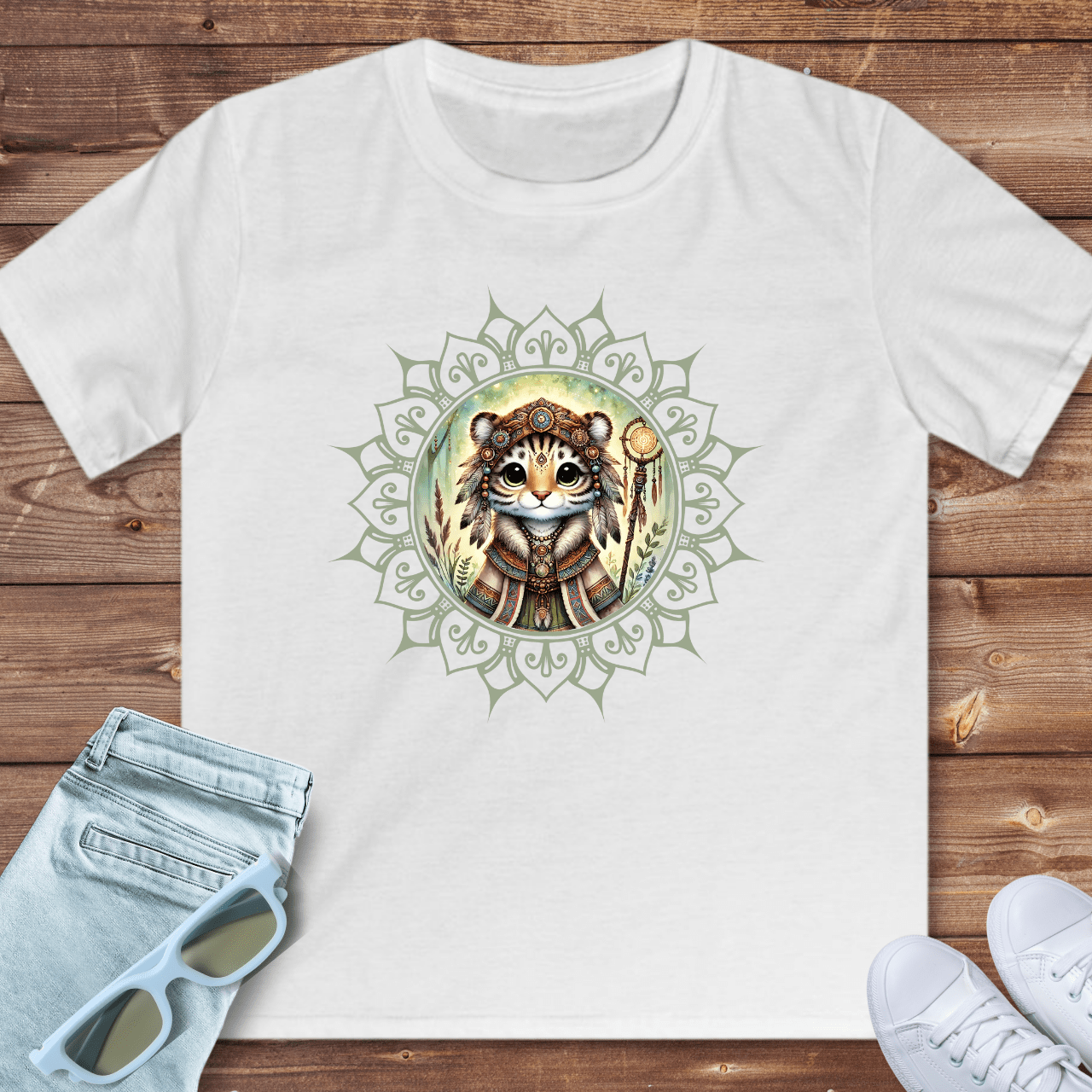 Cute Tiger Mandala - Kids T-Shirt