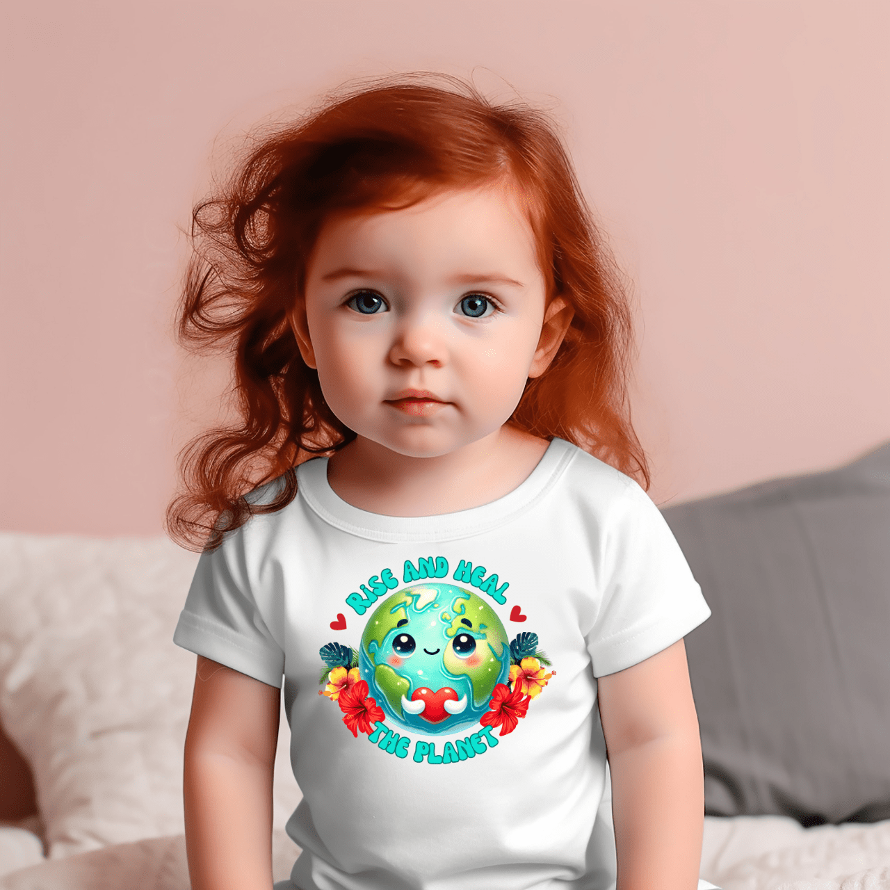Erhebe dich und heile den Planeten - Baby-T-Shirt aus Bio-Baumwolle