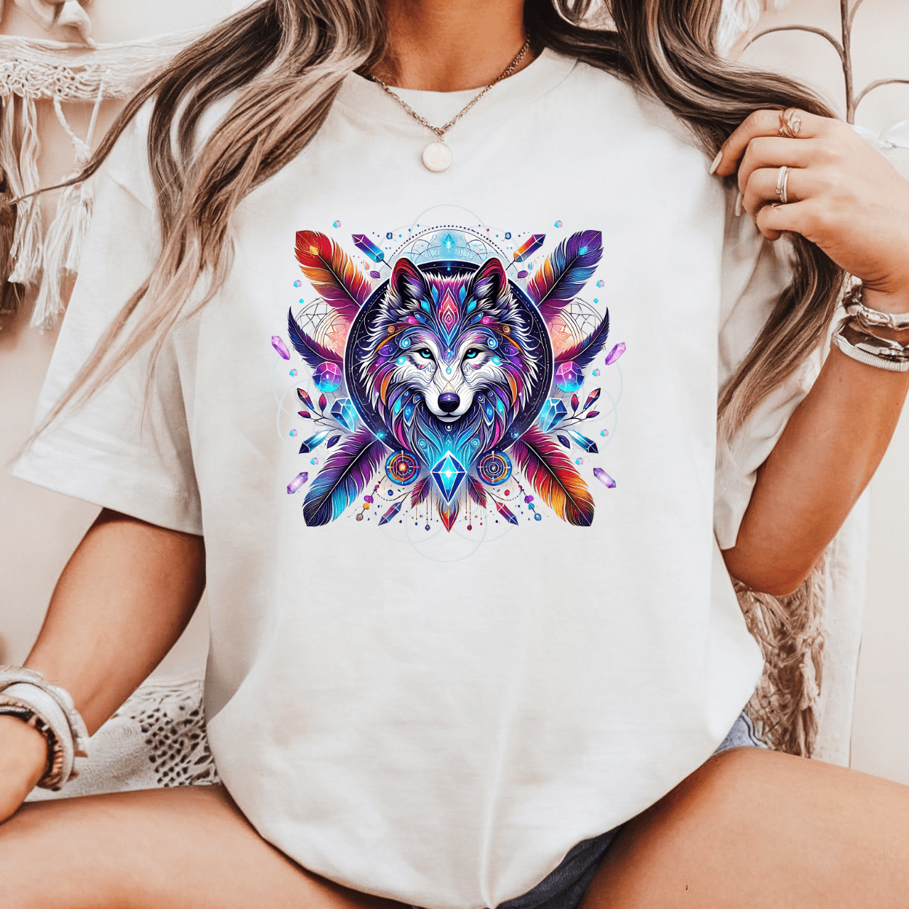Galactic Wolf Spirit Animal - Unisex T-Shirt
