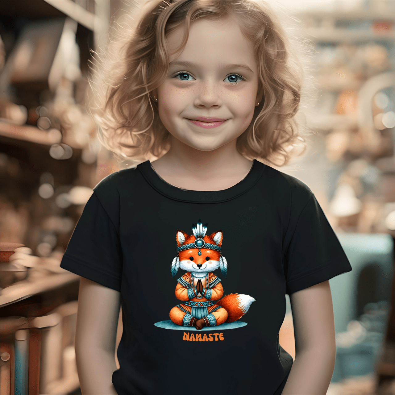 Cute Fox Shaman - Kids T-Shirt