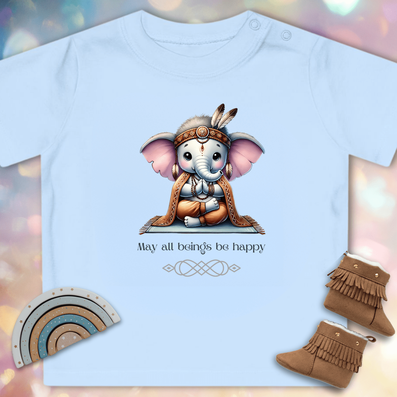 Mögen alle Wesen glücklich sein - Baby Bio-T-Shirt