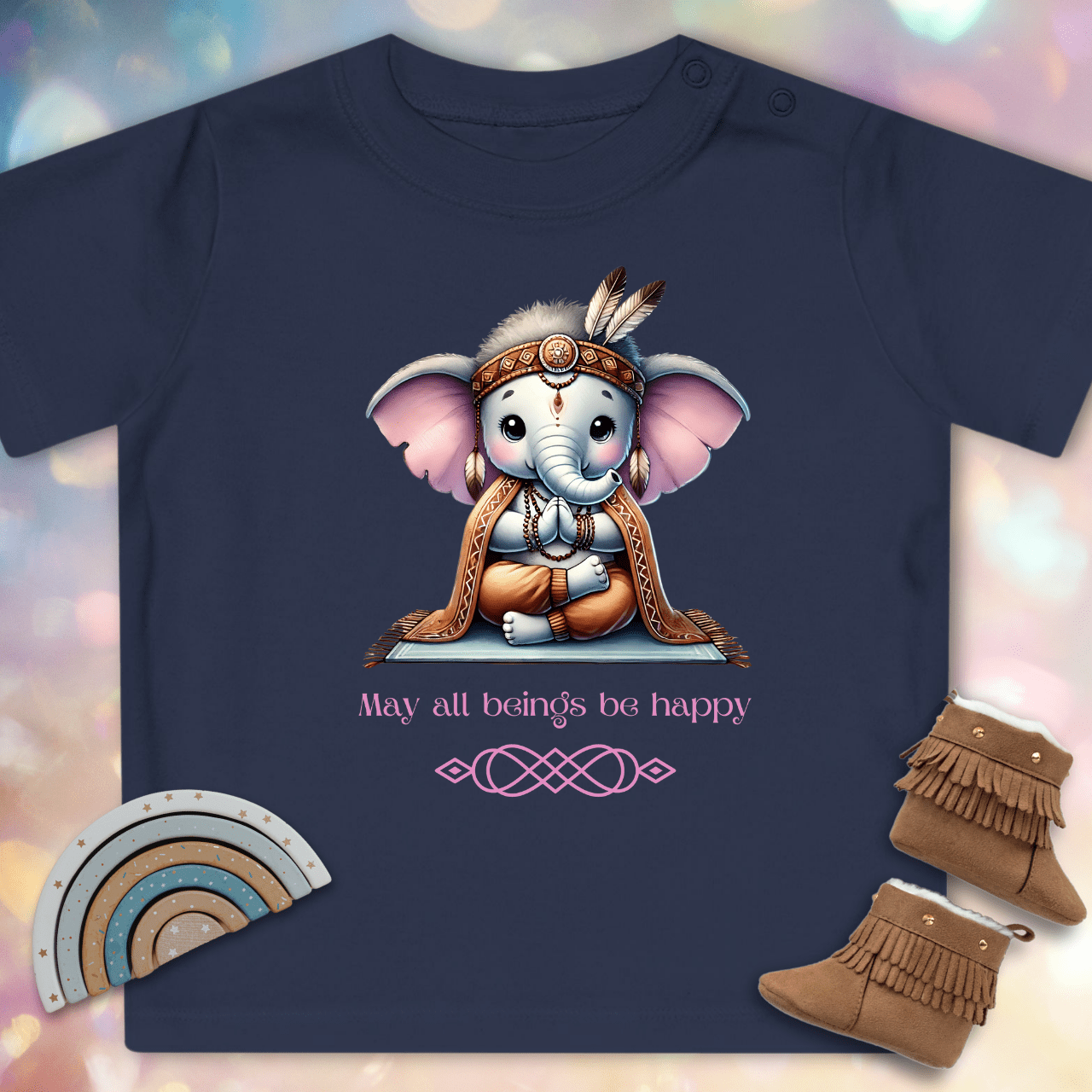 Mögen alle Wesen glücklich sein - Baby Bio-T-Shirt