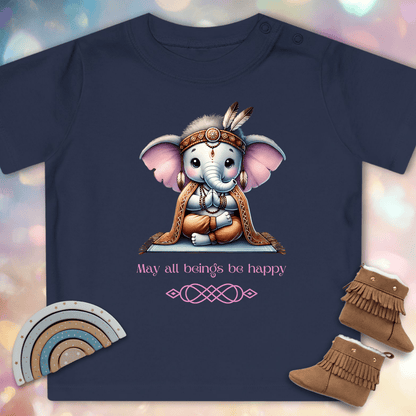 Mögen alle Wesen glücklich sein - Baby Bio-T-Shirt