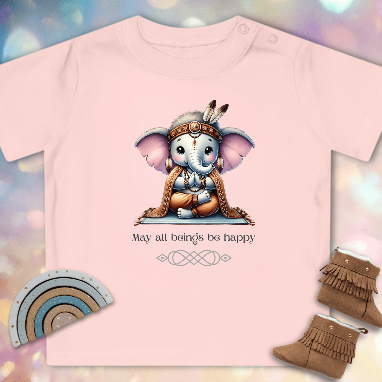 Mögen alle Wesen glücklich sein - Baby Bio-T-Shirt
