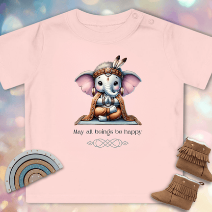 Mögen alle Wesen glücklich sein - Baby Bio-T-Shirt