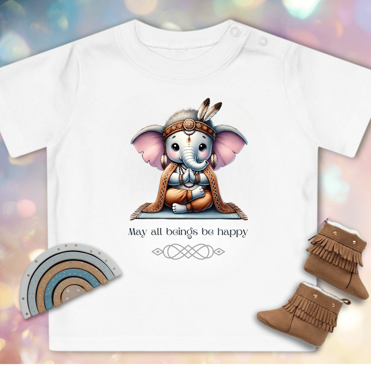 Mögen alle Wesen glücklich sein - Baby Bio-T-Shirt