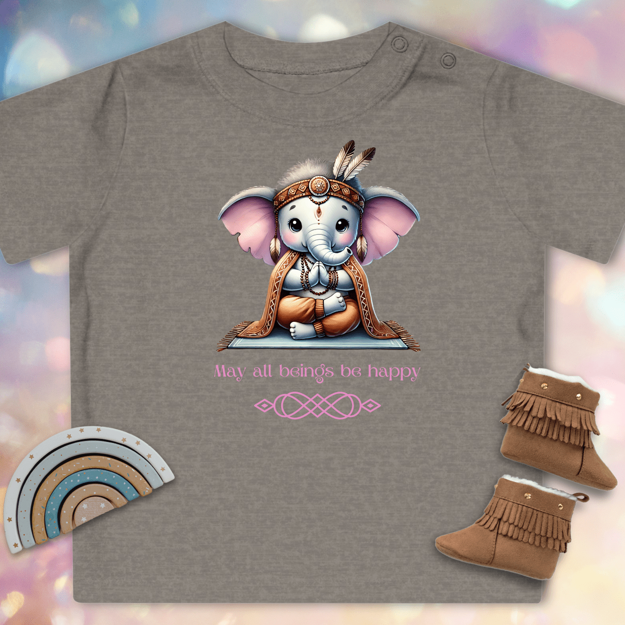 Mögen alle Wesen glücklich sein - Baby Bio-T-Shirt