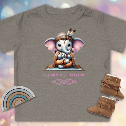 Mögen alle Wesen glücklich sein - Baby Bio-T-Shirt