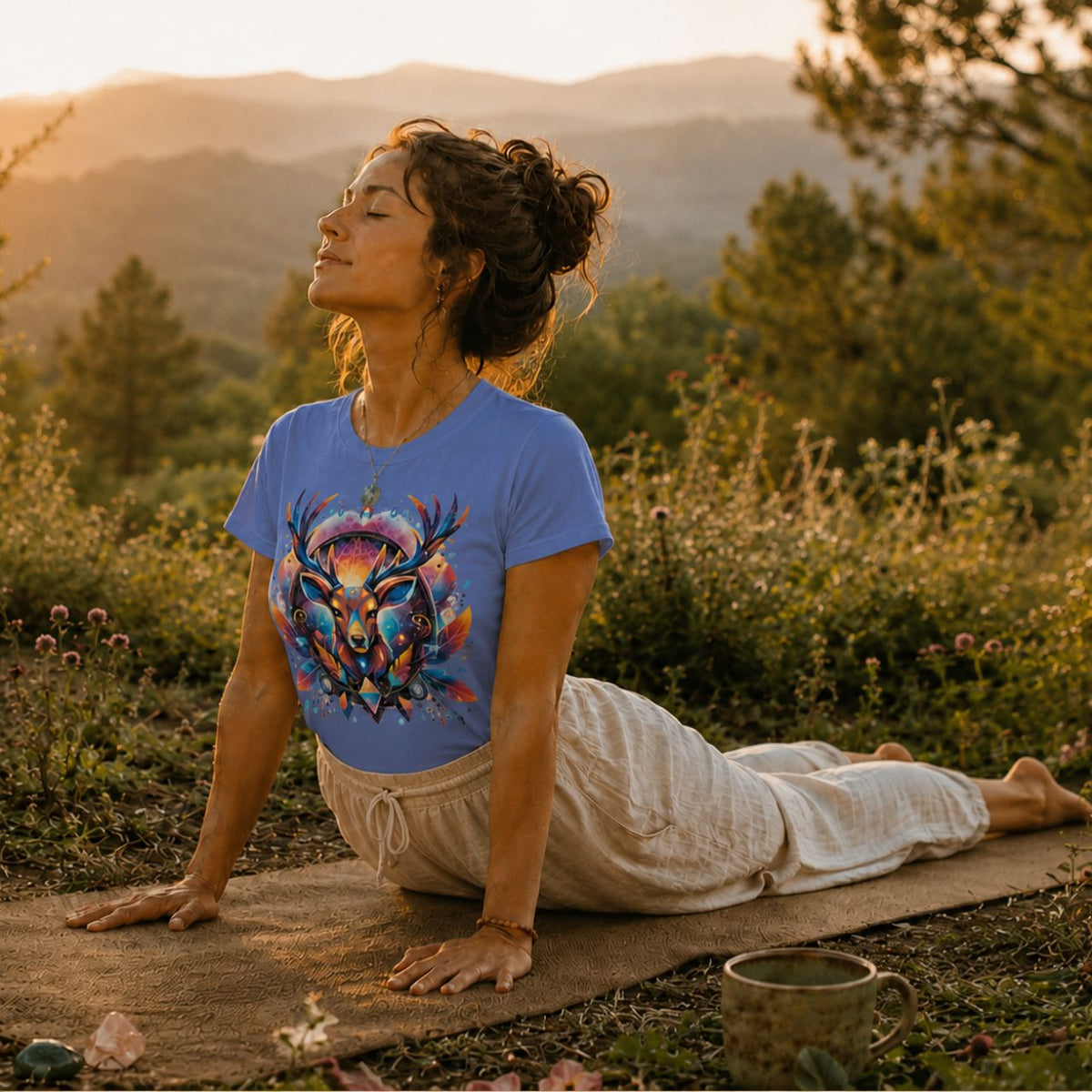 Mystic Deer Spirit Animal - Unisex Organic Cotton T-Shirt