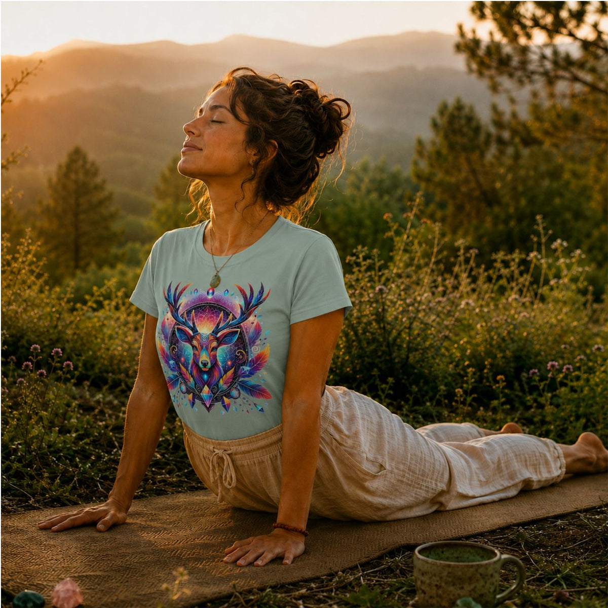 Mystic Deer Spirit Animal - Unisex Organic Cotton T-Shirt