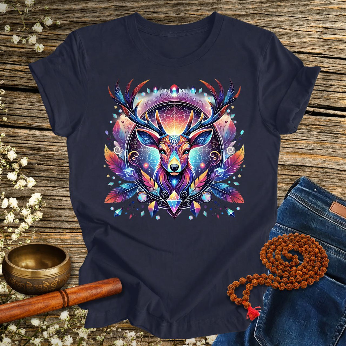 Mystic Deer Spirit Animal - Unisex Organic Cotton T-Shirt
