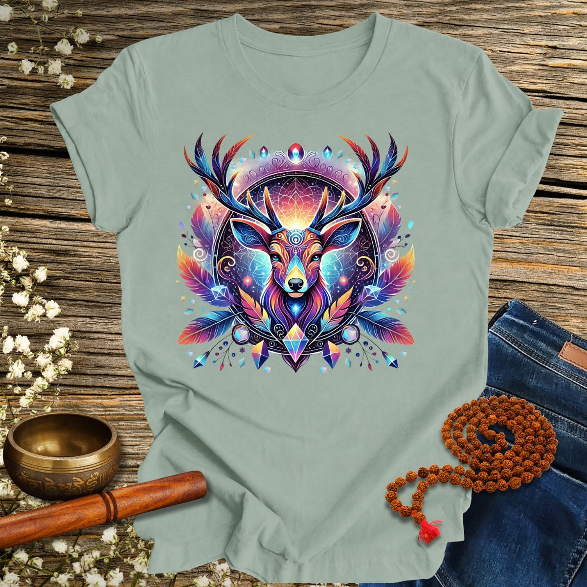 Mystic Deer Spirit Animal - Unisex Organic Cotton T-Shirt