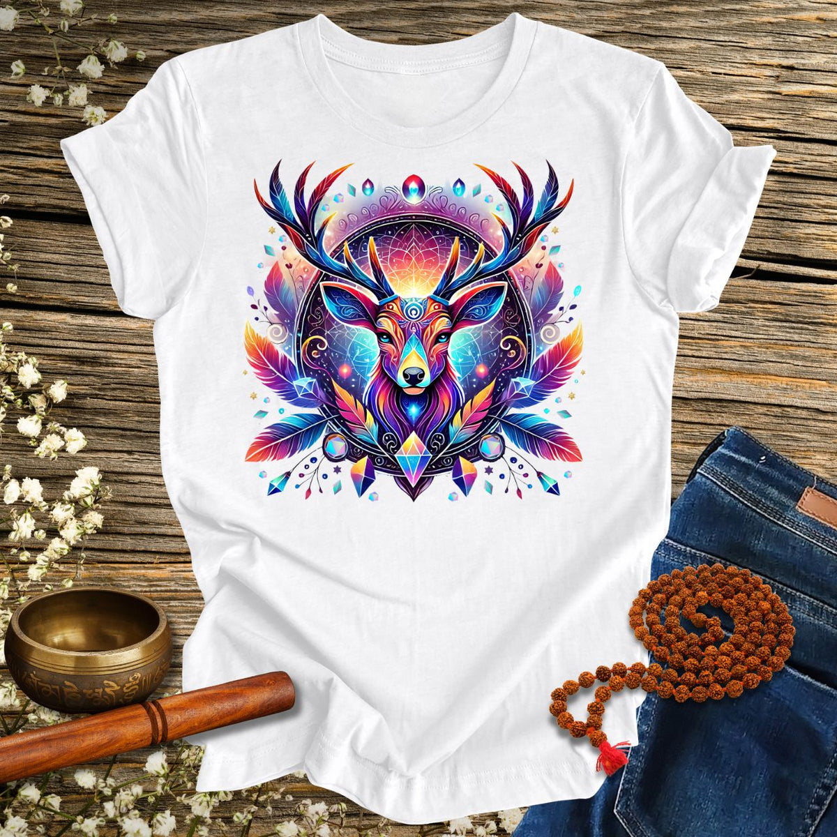 Mystic Deer Spirit Animal - Unisex Organic Cotton T-Shirt