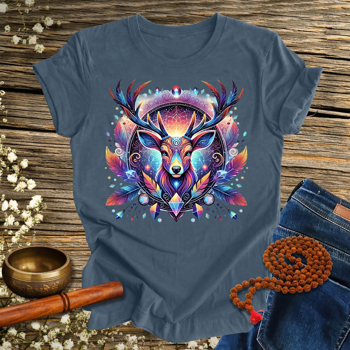 Mystic Deer Spirit Animal - Unisex Organic Cotton T-Shirt