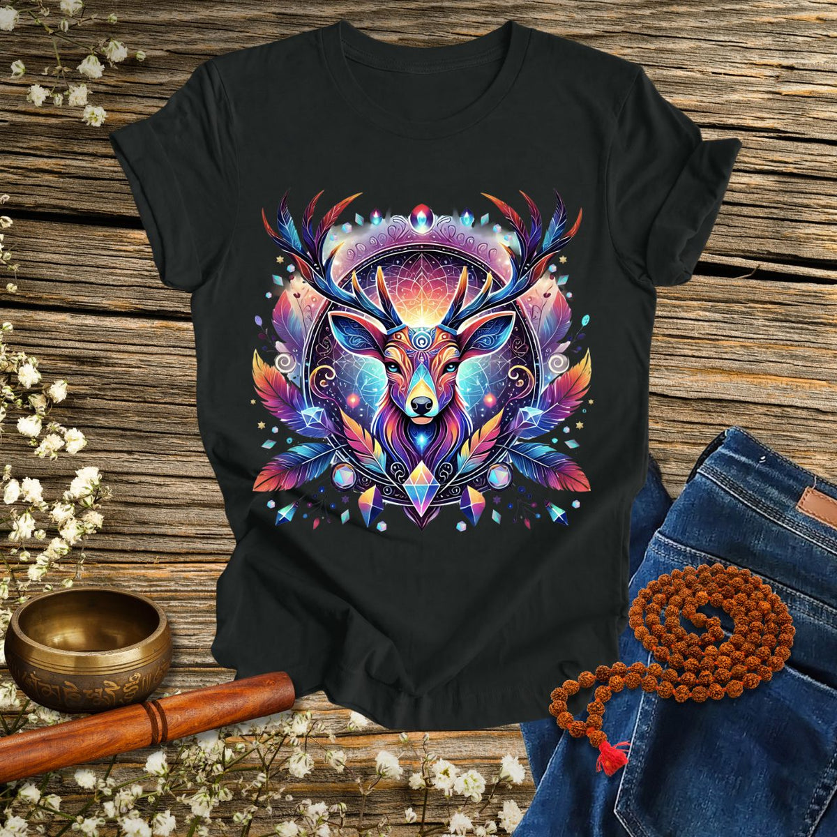 Mystic Deer Spirit Animal - Unisex Organic Cotton T-Shirt