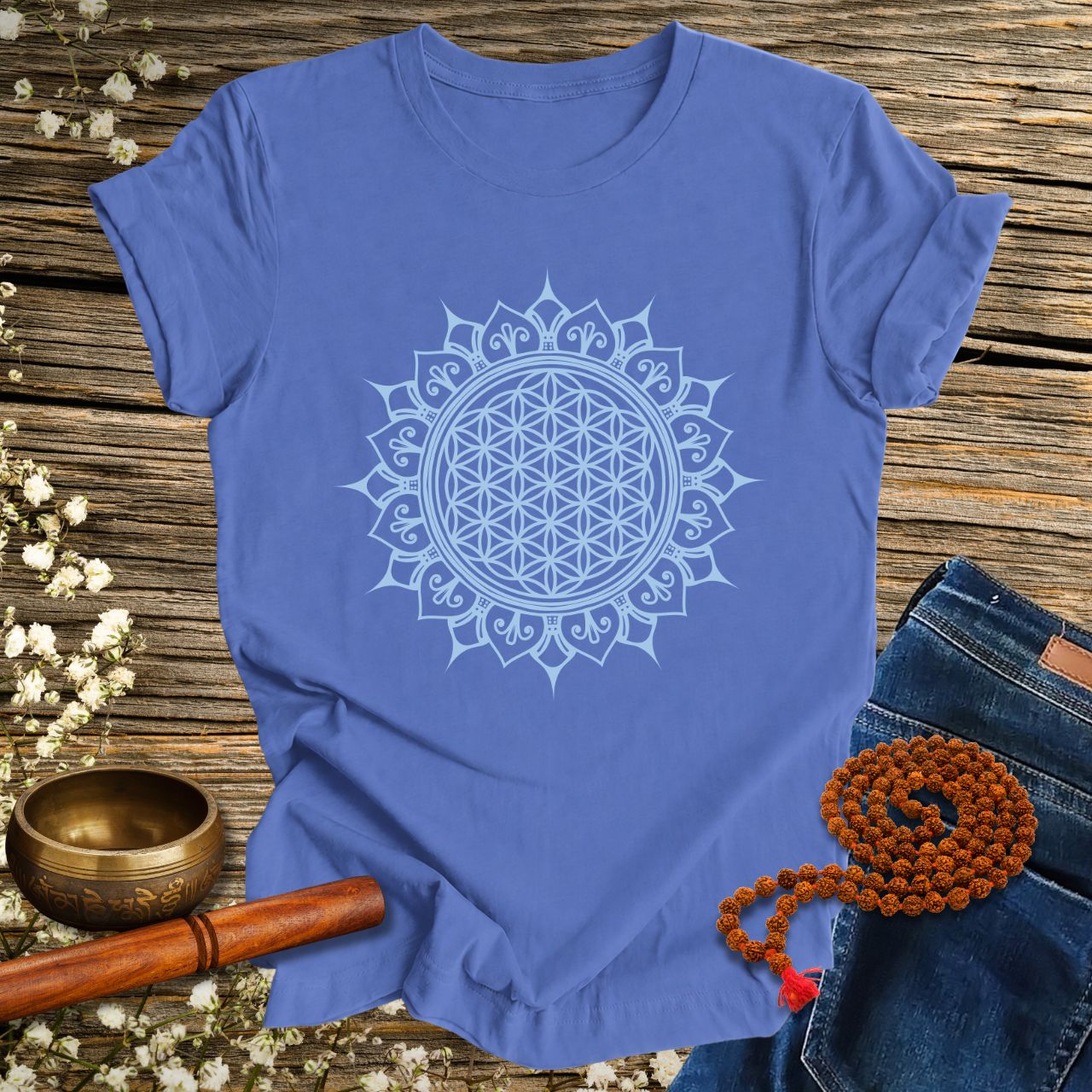 Blume des Lebens Mandala - Bio Unisex T-Shirt