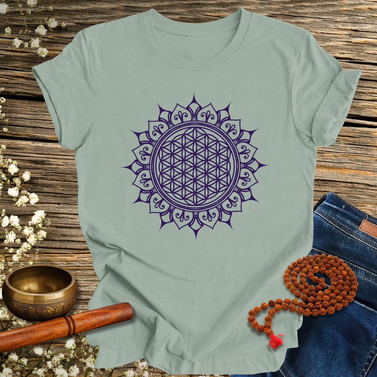 Blume des Lebens Mandala - Bio Unisex T-Shirt