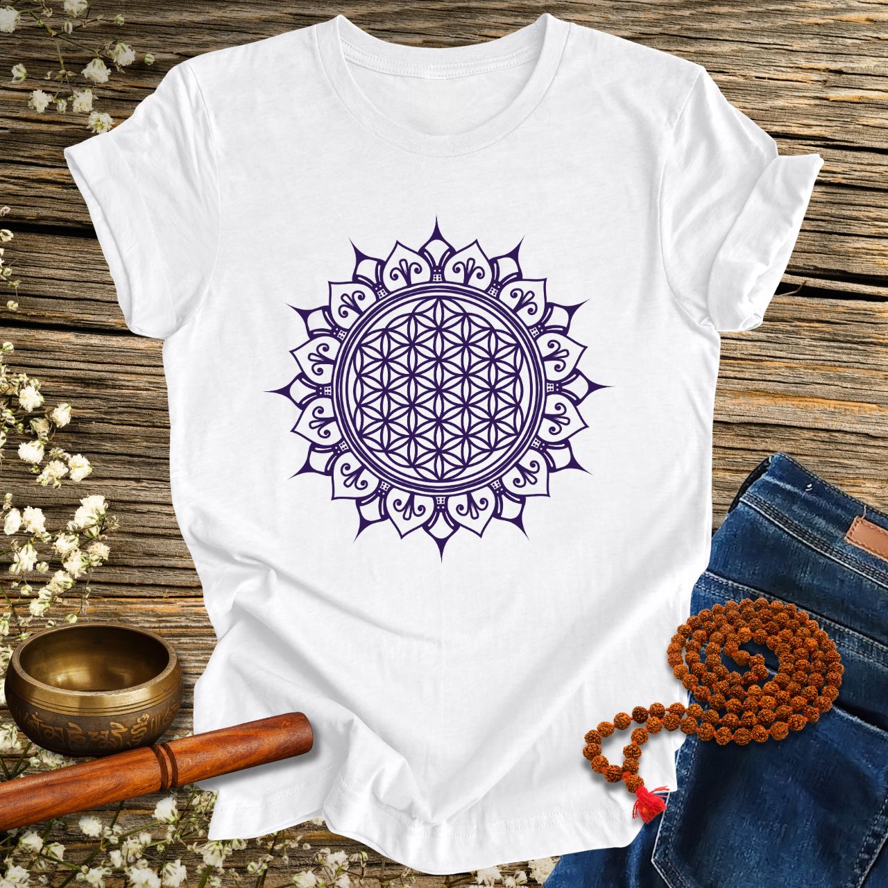 Blume des Lebens Mandala - Bio Unisex T-Shirt