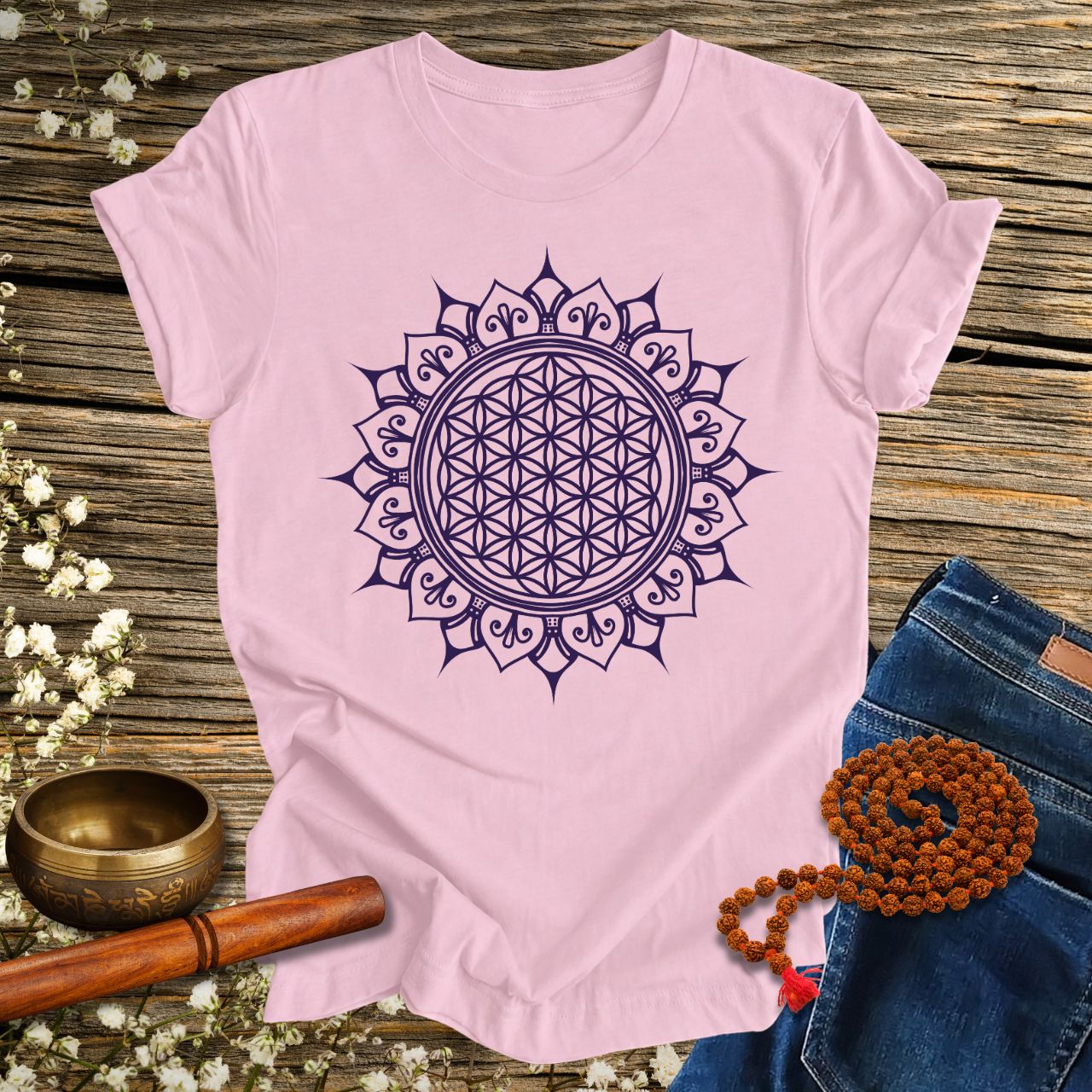 Blume des Lebens Mandala - Bio Unisex T-Shirt