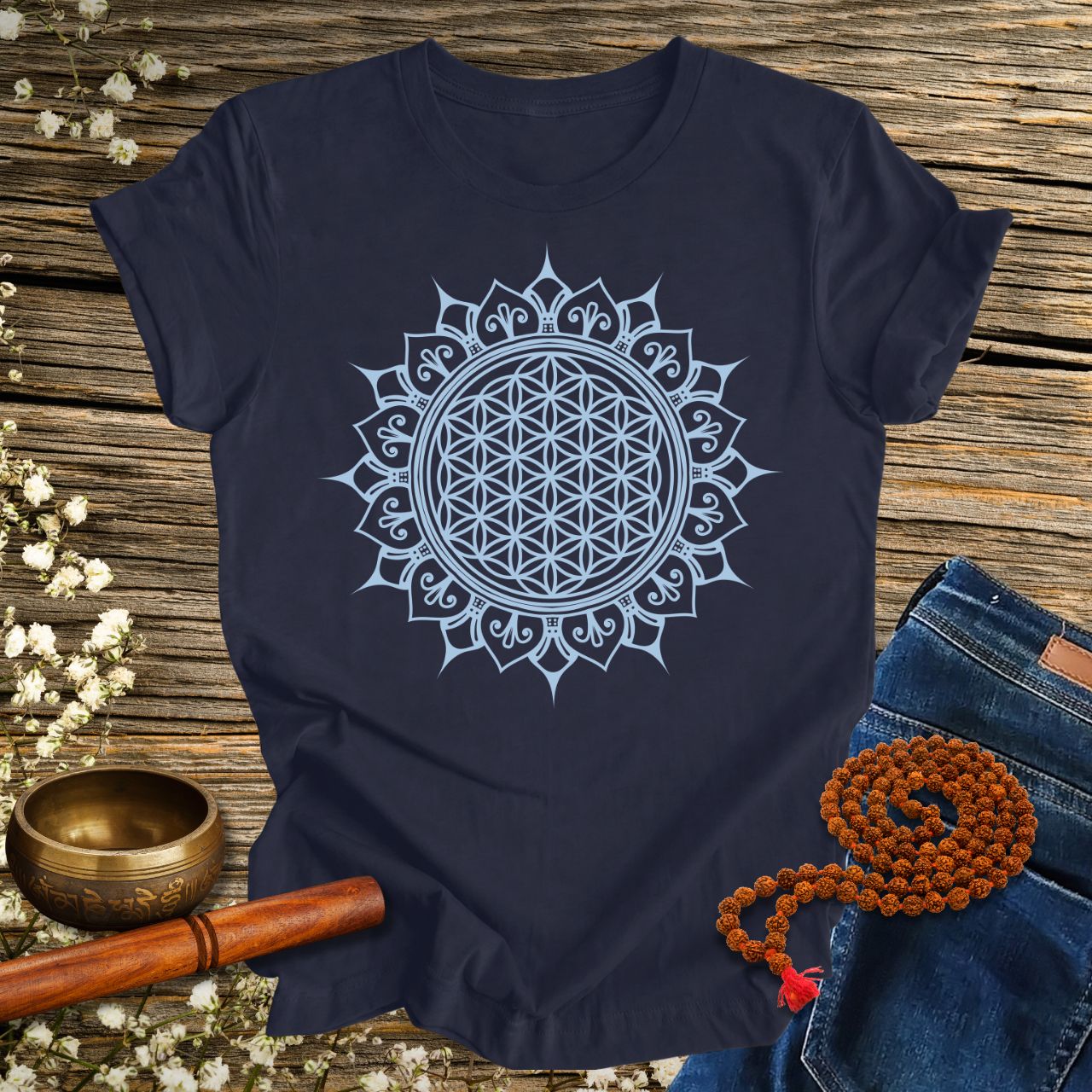 Blume des Lebens Mandala - Bio Unisex T-Shirt