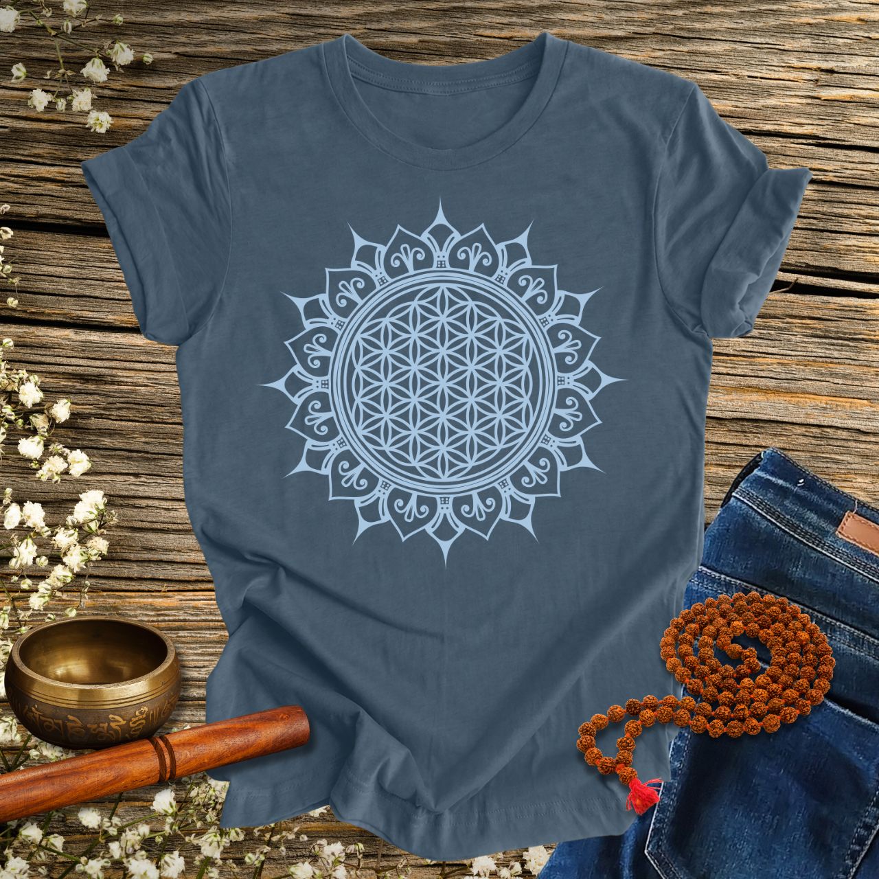 Blume des Lebens Mandala - Bio Unisex T-Shirt