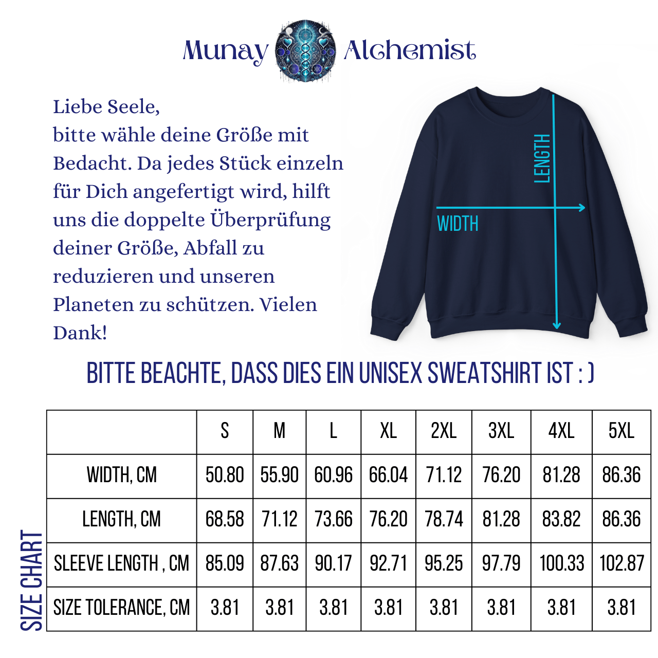 72 Namen Gottes - Nr. 12 Göttliche Liebe - HEY HEY AYIN - Kabbala Unisex Sweatshirt
