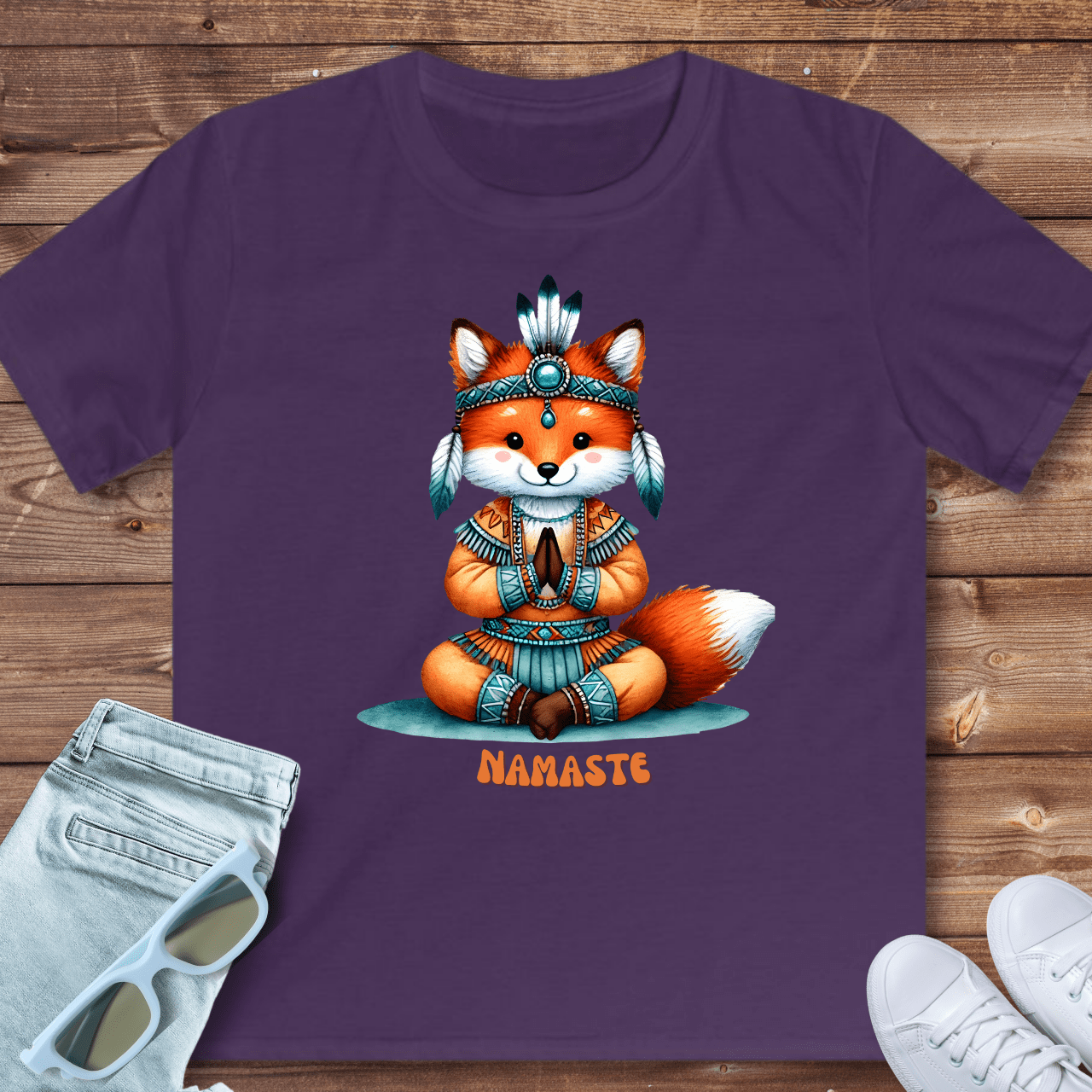Cute Fox Shaman - Kids T-Shirt