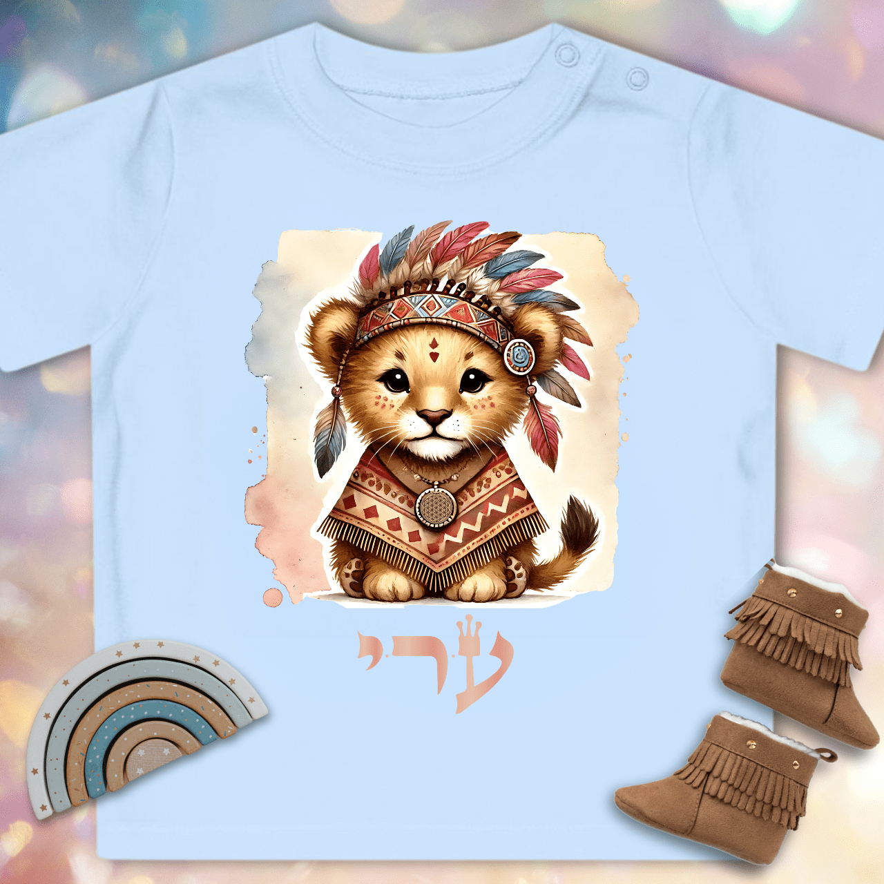 72 Namen Gottes für Babys – Nr. 46 Absolutes Vertrauen – Ayin Resh Yud – Baby-T-Shirt aus Bio-Baumwolle