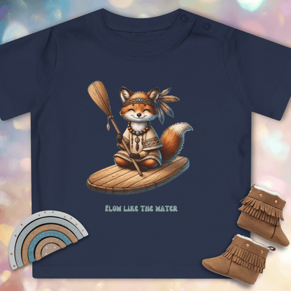 Shaman Fox auf einem SUP-Board - Baby Bio-T-Shirt