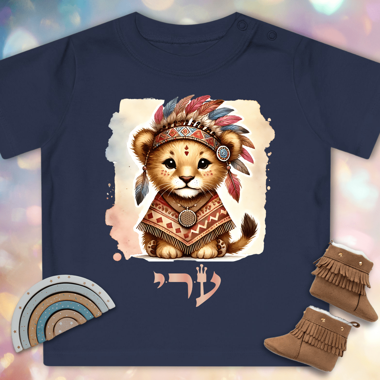 72 Namen Gottes für Babys – Nr. 46 Absolutes Vertrauen – Ayin Resh Yud – Baby-T-Shirt aus Bio-Baumwolle