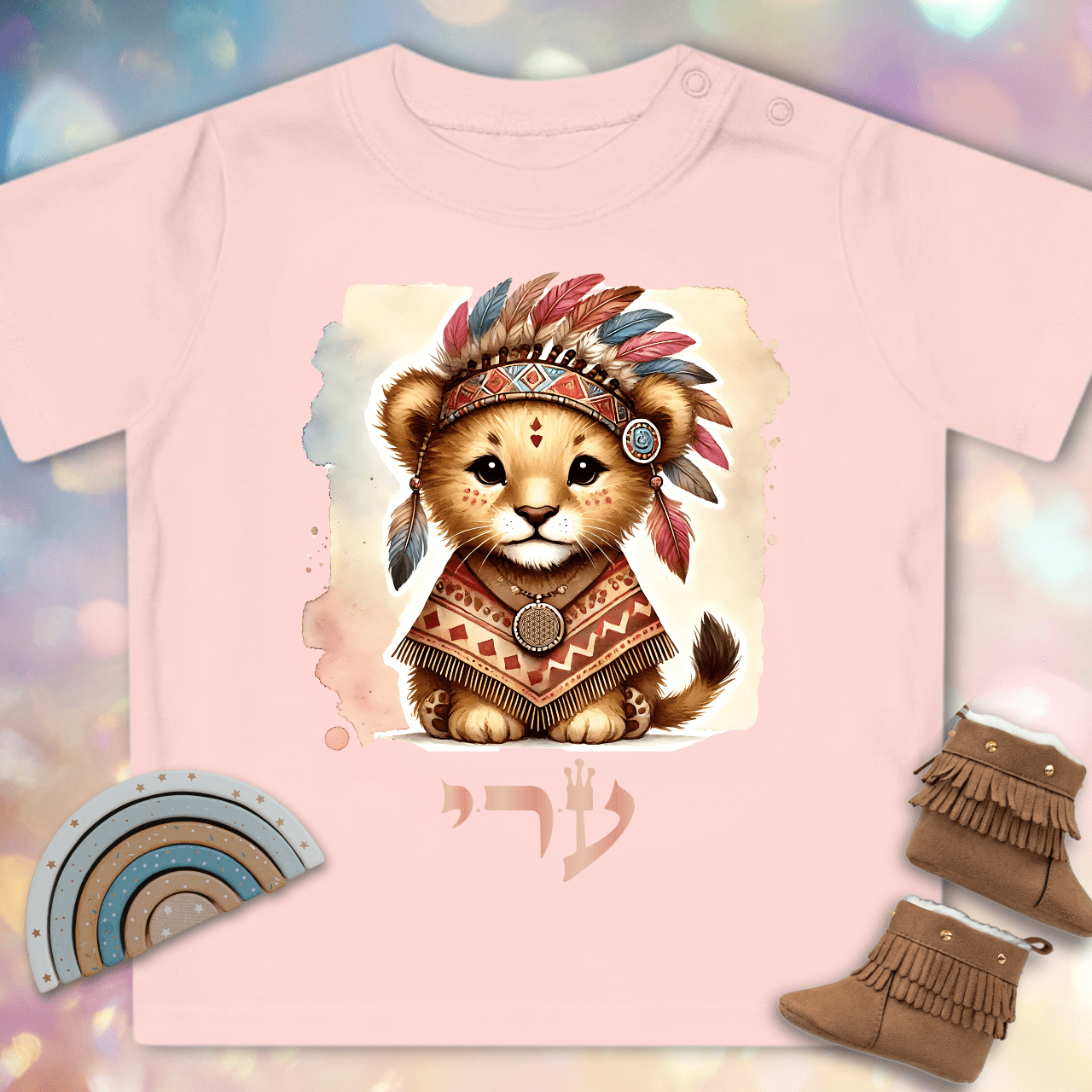 72 Namen Gottes für Babys – Nr. 46 Absolutes Vertrauen – Ayin Resh Yud – Baby-T-Shirt aus Bio-Baumwolle