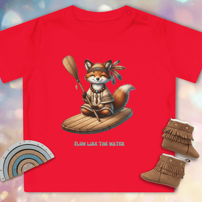 Shaman Fox auf einem SUP-Board - Baby Bio-T-Shirt
