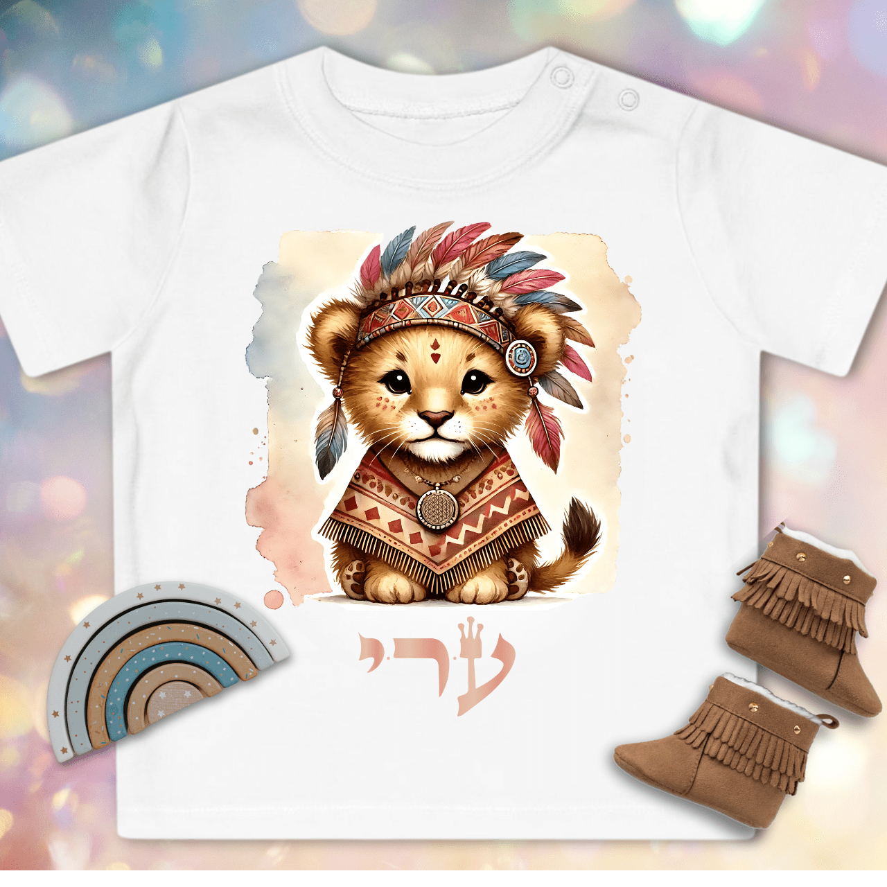 72 Namen Gottes für Babys – Nr. 46 Absolutes Vertrauen – Ayin Resh Yud – Baby-T-Shirt aus Bio-Baumwolle
